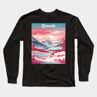 Canada Valentine's Day Vintage Retro Outdoors Long Sleeve T-Shirt